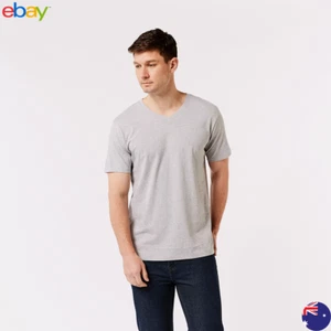 Plain V-Neck T-shirt White, Black, Blu Night, Grey Marl Regular fit Short sleeve - Picture 1 of 25