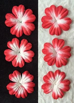 20 tarjetas adornos de papel morera rojas hechas a mano flores pétalos álbumes de recortes 1" Foto 1 de 4
