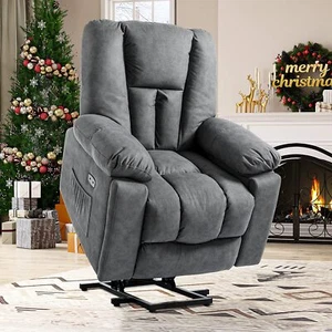 Elderly Electric Power Lift Recliner Chair with Massage Technical Cloth Recliner - Picture 1 of 9