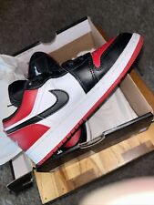 New In Box Nike Air Jordan 1 Low Bred Toe Black Red White 553558-161 4y Youth