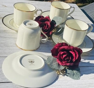 Set Of 4 Cups & Saucers By Noritake Bone China ~TROY~9726 - Japan - Picture 1 of 7