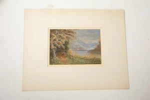 Dr. Frank LaFay Neubauer Watercolor (N6R) Hunter Traipsing Thru Woods by Lake - Picture 1 of 11