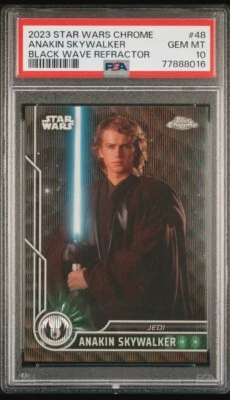 2023 Topps Chrome Star Wars Anakin Skywalker Black Wave Refractor PSA 10 Pop 2 - Image 1 of 2