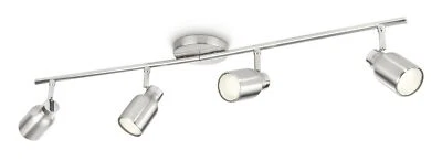 Philips Ecomoods Energiespar Spotleiste Spotbalken Stahl gebürstet GU10 warmweiß - Bild 1 von 3