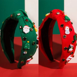 Serie Navidad Diadema Accesorios Accesorios para el Cabello Papá Noel Muñeco de Nieve Pingüino - Imagen 1 de 9