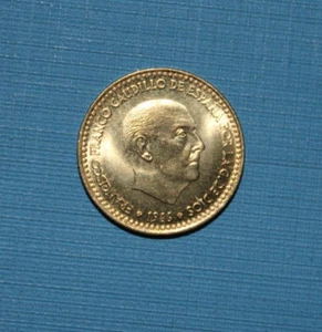 Vintage 1966/75 Una Peseta Spain Francisco Franco Caudillo FROM ROLL CHBU+++ - Picture 1 of 2