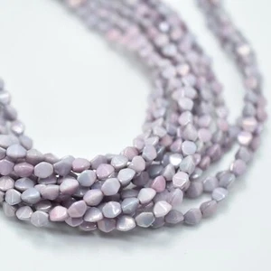 50 Beads - 5x3mm Pinch Opaque Amethyst Luster Czech Glass - Picture 1 of 1