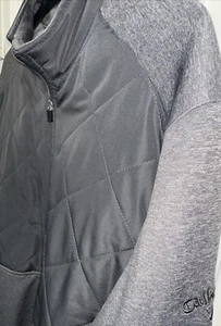 Callaway Men’s L Golf Jacket Full Zip Weather Series Gray w/ Quilted Panel - Picture 1 of 9