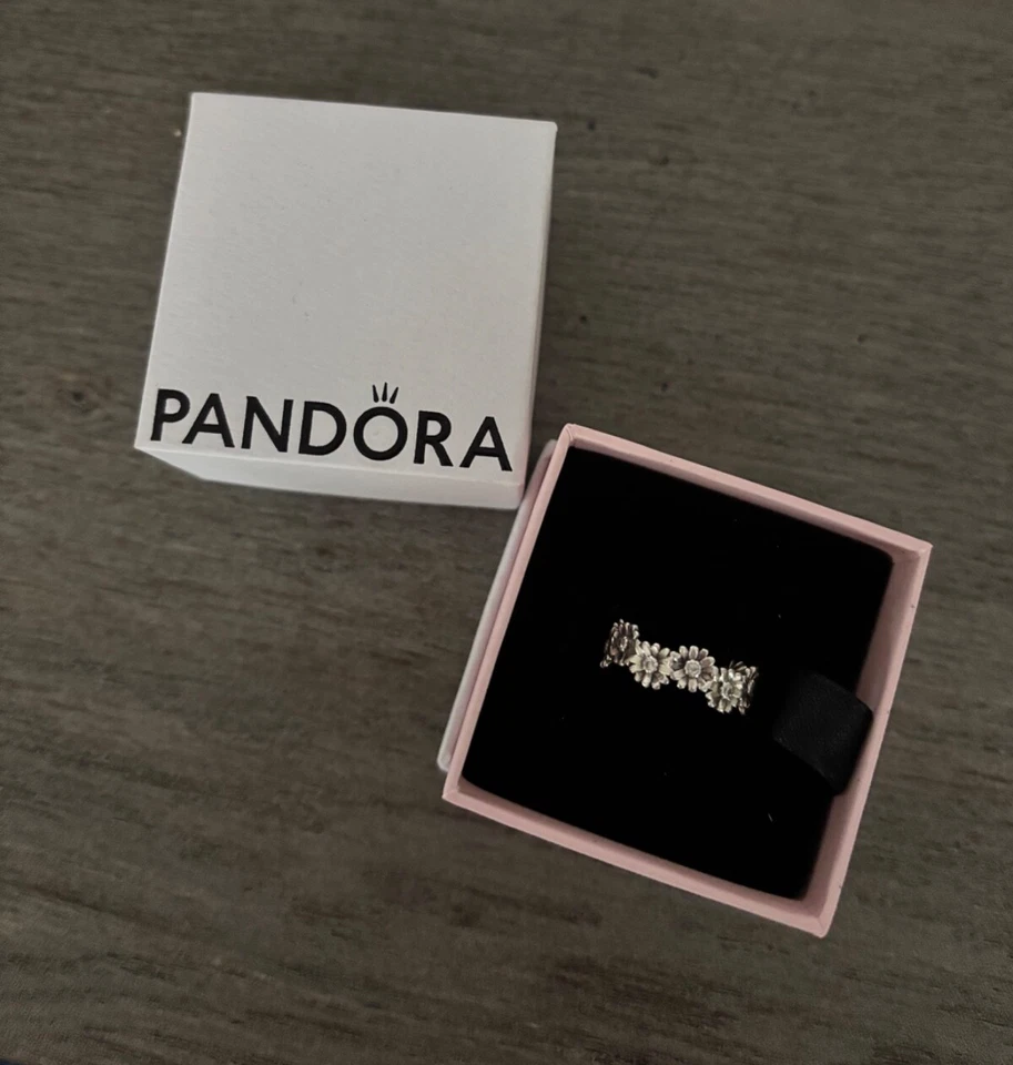 Anillo de plata esterlina Pandora Ale circonita cúbica banda margarita talla 4,5 190934 circonita Foto 1 de 1