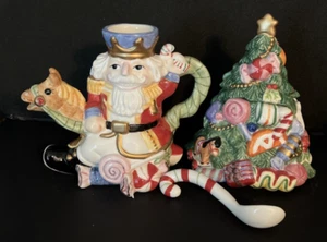 Fitz & Floyd "Nussknacker Süßigkeiten" Milchkännchen, Zucker 2003, in Box - Weihnachtsfeiertag - Bild 1 von 10