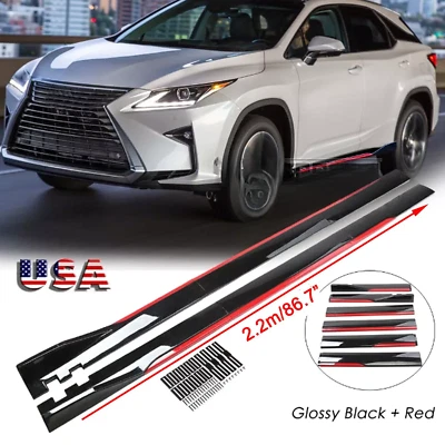 For Lexus RX350 RX300 SUV Side Skirts Body Kit Splitter Rocker Panel Gloss Red - Image 1 of 4