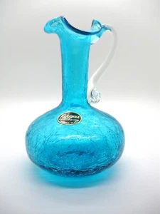 Kanawha Crackle Glass Light Blue Cruet Pitcher (No Stopper) - Picture 1 of 9