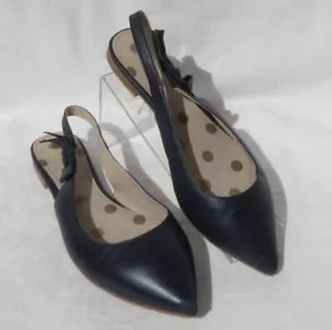 BODEN US SZ 41 9.5 Navy Blue Leather Slingback Flats Shoes Pointy HILARY  as is - Picture 1 of 6