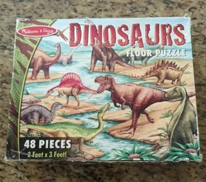 Melissa & Doug Dinosaurs Floor Jigsaw Puzzle Thick Cardboard 48 Piece Childrens - Picture 1 of 6