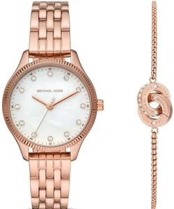 Michael Kors Watch Lexington and Chain Bracelet Rose Gold Ex Display New RRP£239 - Picture 1 of 12