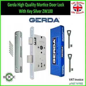 Gerda High Quality Mortice Door Lock With Key Silver ZW100 - Picture 1 of 2
