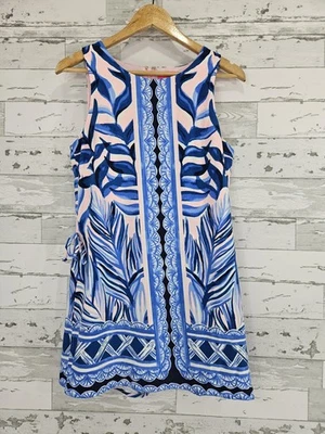 Lilly Pulitzer Donna Romper Blue Pink Tropic Print Womens 6 - Image 1 of 4