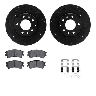 For Mazda 6 03-05 eLINE Series Drilled & Slotted Front Brake Kit w Ceramic Pads - Imagem 1 de 4