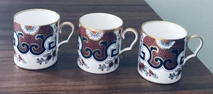 SET OF 3x VINTAGE CAVERSWALL SATSUMA DESIGN BONE CHINA COFFEE CANS/MUGS - Bild 1 von 2