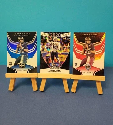 🔥Jordan Love🔥 2020 Collegiate Rookie Parallels & Insert (3) Card RC Lot - Image 1 of 4