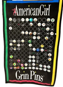 Colgador de pared vintage American Girl 58 prendedores de sonrisa pancarta botón colección PC - Imagen 1 de 21