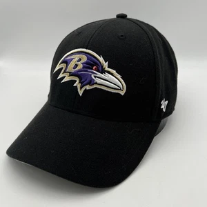 Cappello Berretto Baltimore Ravens NFL Nero Cinghia Regolabile Schiena Strutturato '47 Nero - Foto 1 di 9