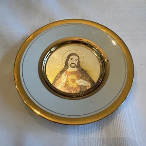 Colección de Arte Chokin 24kt. Placa de Jesús 6" con borde dorado COMO NUEVA - Imagen 1 de 2