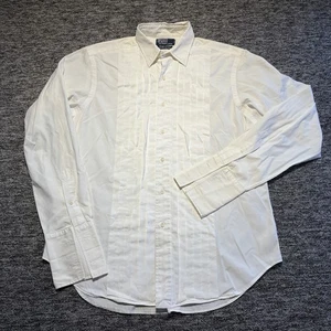 Polo Ralph Lauren Dress Shirt Mens 16” White Double Cuff Douglas Formal Pleated - Picture 1 of 10