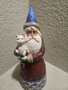 Figura de Papá Noel con gato Jim Shore B105167 2002 Heartwood Creek - Imagen 1 de 6