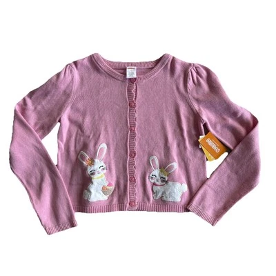 Gymboree Spring Celebrations Cardigan Girl’s 12 Pink Sweater Easter Bunny NWT - Image 1 of 4