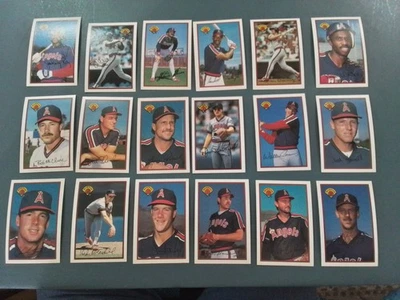 Bowman California Angels 1989 - Lote de 18 tarjetas - Abbott, Finley, Blyleven, Joyner - RC Foto 1 de 2