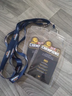 Denver Nuggets Lanyard 2023 Champions TWO Blue Gold - Image 1 of 4