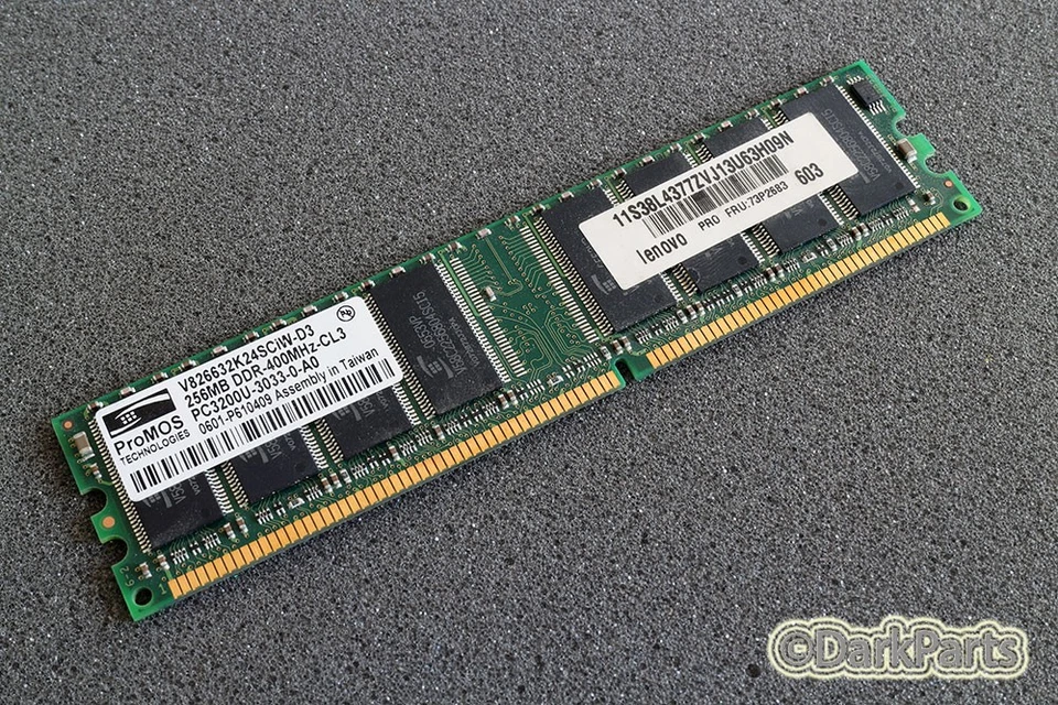ProMOS V826632K24SCIW-D3 256MB DDR-400Mhz PC3200U-3033-0-A0 Memory RAM - Image 1 of 1