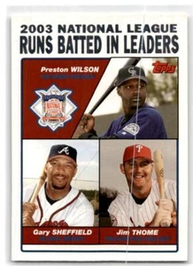 2004 Topps #346 2003 NL RBI Leaders Wilson/Sheffield/Thome - Picture 1 of 2