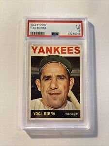 1964 TOPPS 21 YOGI BERRA HOF Yankees MLB   PSA 3 Centered