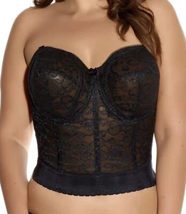 Göttin Spitze Braut Bustier BH Größe 34D wandelbare Träger GD0689BLK NEU - Bild 1 von 9