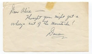 Dana Andrews signed Vintage Note handsigniert Schauspieler Laura - Bild 1 von 2