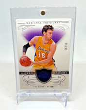 2013-14 Panini National Treasures PAU GASOL Jersey Patch AUTO 84/99 #59 Lakers
