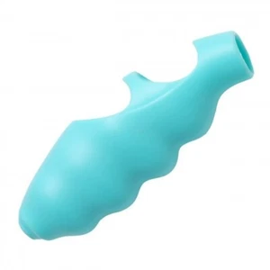 Finger Cover Massager Teal Vibrating Silicone Massage Wireless Cordless Blue US - Picture 1 of 8