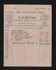 LEIPZIG, Rechnung 1896, F. R. Ritter K&#252;chen Haushaltsartikel-Fabrik
