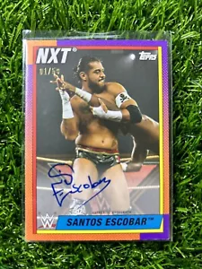 Santos Escobar Auto 2021 Topps Heritage WWE Autograph Card #1/50 Bookend - Picture 1 of 3