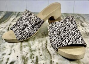 Size 7.5 - Madewell The Evelyn Women’s Slide Clog in Spotted Calf Hair. AM209