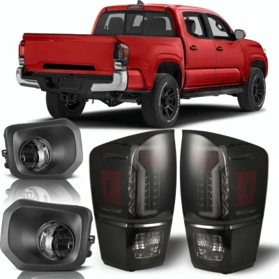 Luces antiniebla de humo y luces traseras LED luces de freno traseras para Toyota Tacoma 2016-2023 Foto 1 de 4