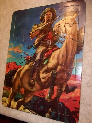 1950's Kit Carson (?) Tray Puzzle, Complete, Saalfield #7036 Western - Image 1 of 4