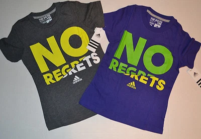 Adidas Girls T Shirt  Sizes S 7/8 M 10/12   NWT No Regrets Purple or Gray  Foto 1 de 2