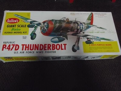 GUILLOWS P-47 D THUNDERBOLT GIANT SCALE BALSA FLYING MODEL KIT 30 inch wingspan. - Image 1 of 4