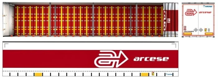 Nuova ARCESE lato aperto adesiva trasparente per rimorchi Herpa 1/87. - Immagine 1 di 4