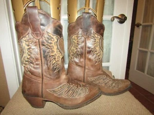 DAN POST 52396 Brown Leather Snip Toe Studded Cowgirl Western Boots Women's 8 M - Picture 1 of 10