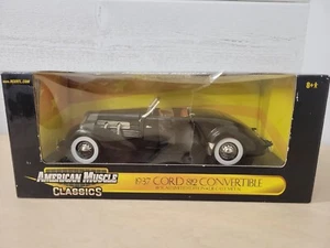 1937 CORD 812 CONVERTIBLE BLACK 1:18 ERTL OPENING HOOD & DOORS - Picture 1 of 8