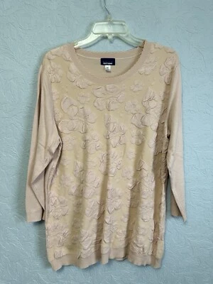 Top Pullover Ediciones Básicas Talla XL Rosa Claro Elevado Floral Manga 3/4 G32 Foto 1 de 4